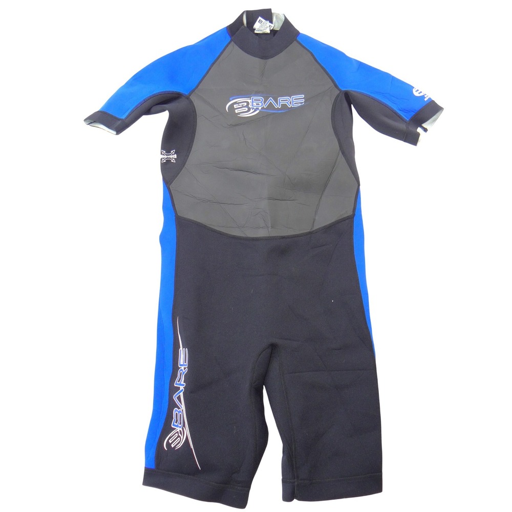 Bare Ignite Mens Shorty Wetsuit Blue Black Neoprene Short Sleeve Size L
